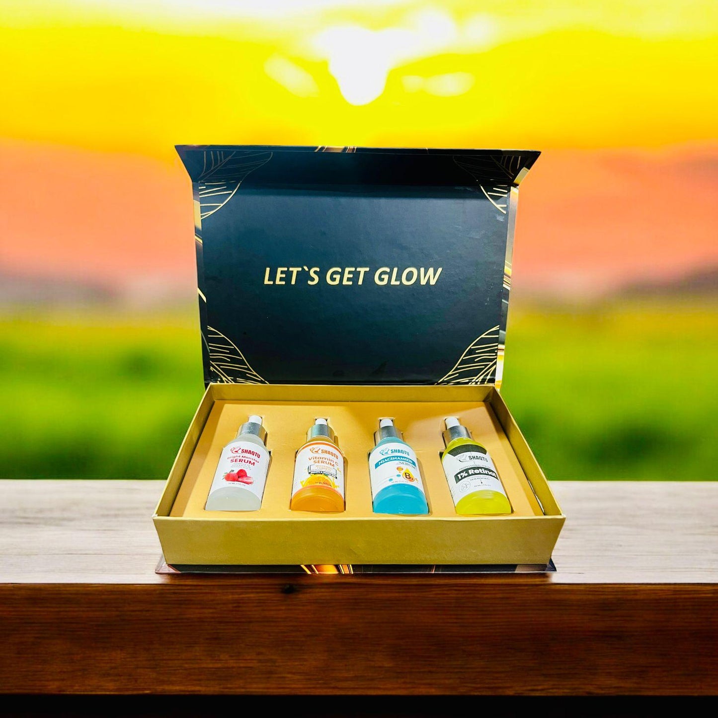 SABRIN Glow Serum Set – Vitamin C, Hyaluronic Acid, Niacinamide & Retinol